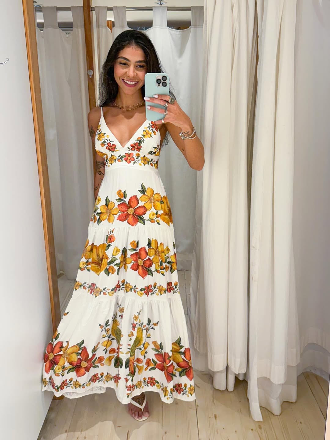 345576 | Vestido Longo Estampado Bosque Chic
