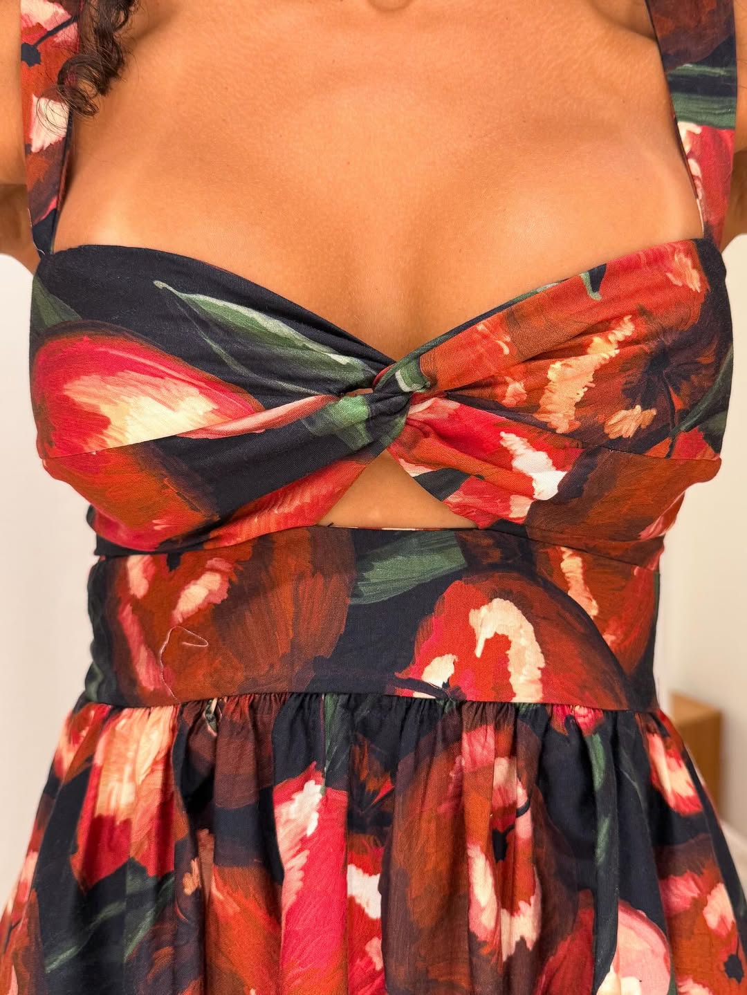 345539 | Vestido Curto Estampado Cereja Pintada