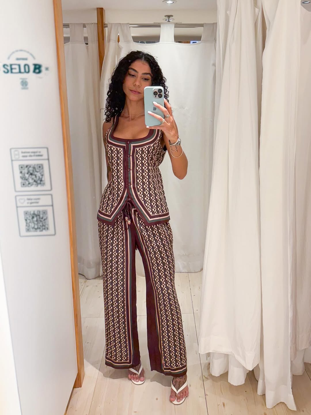 346504 | Conjunto Colete Estampado Amore